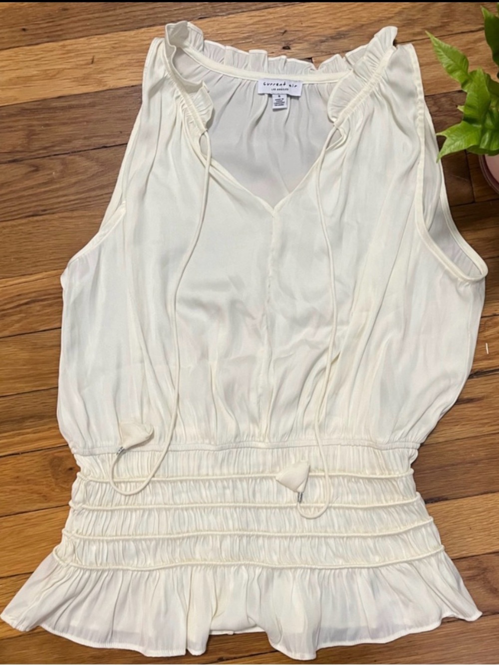 Current Air Blouse with Smocked Waist, Size Small